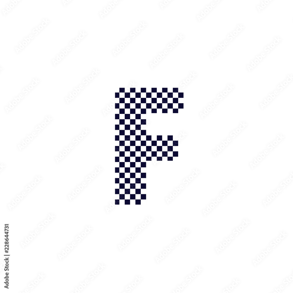 Checker Pattern Vector Logo Letter F