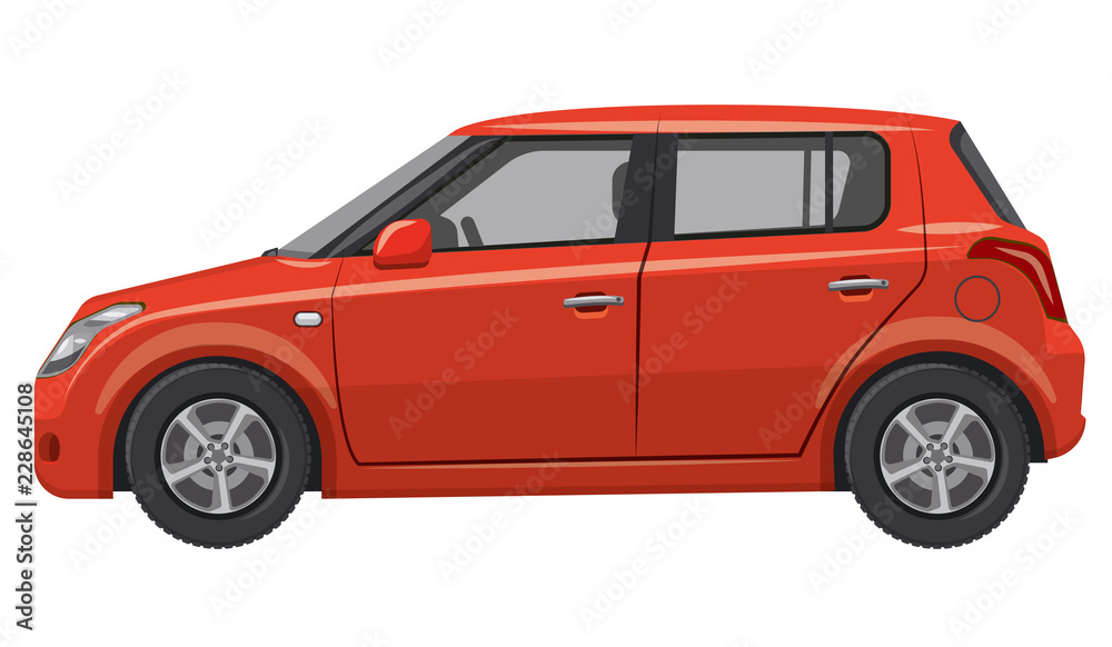 red car hatchback