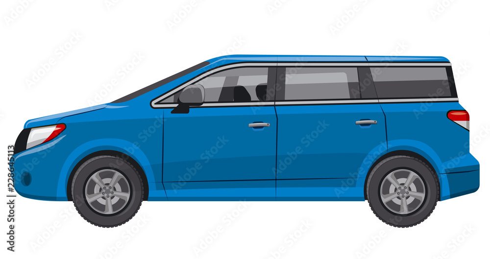 blue car minivan