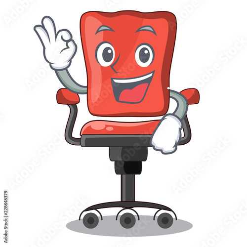 Okay cartoon desk chair in the office