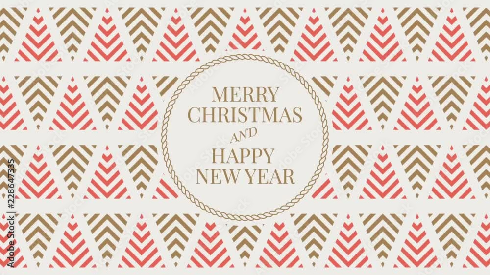 Animated winter holidays greeting card with decorative geometric Christmas trees Animated winter holidays greeting card with decorative geometric Christmas trees
