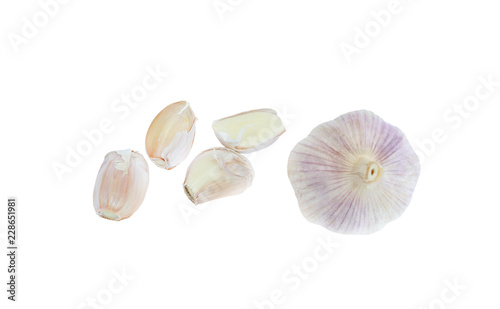 Garlics isolated on white background
