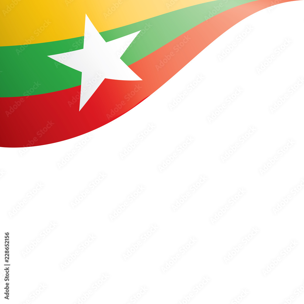 Obraz premium Myanmar flag, vector illustration on a white background