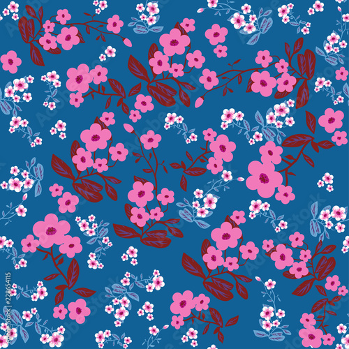 Wallpaper Mural Blue flowers print Torontodigital.ca