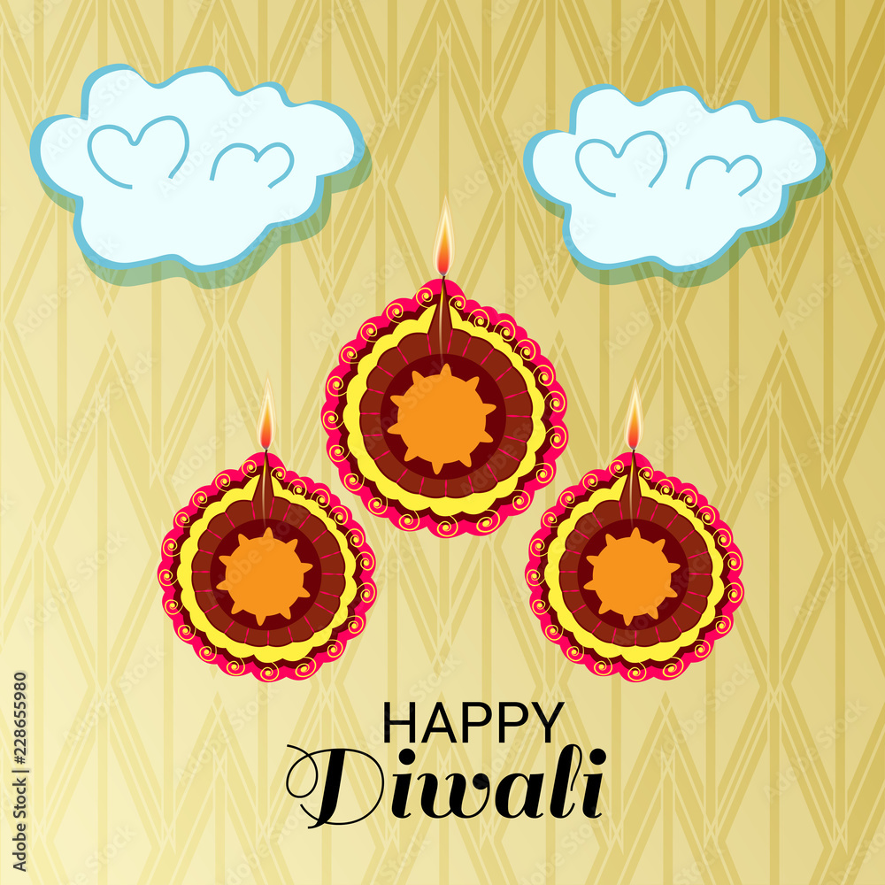 Naklejka premium Indian Light Festival of Diwali Celebration.