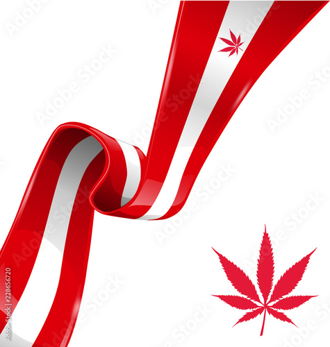canadian flag with marijuana symbol