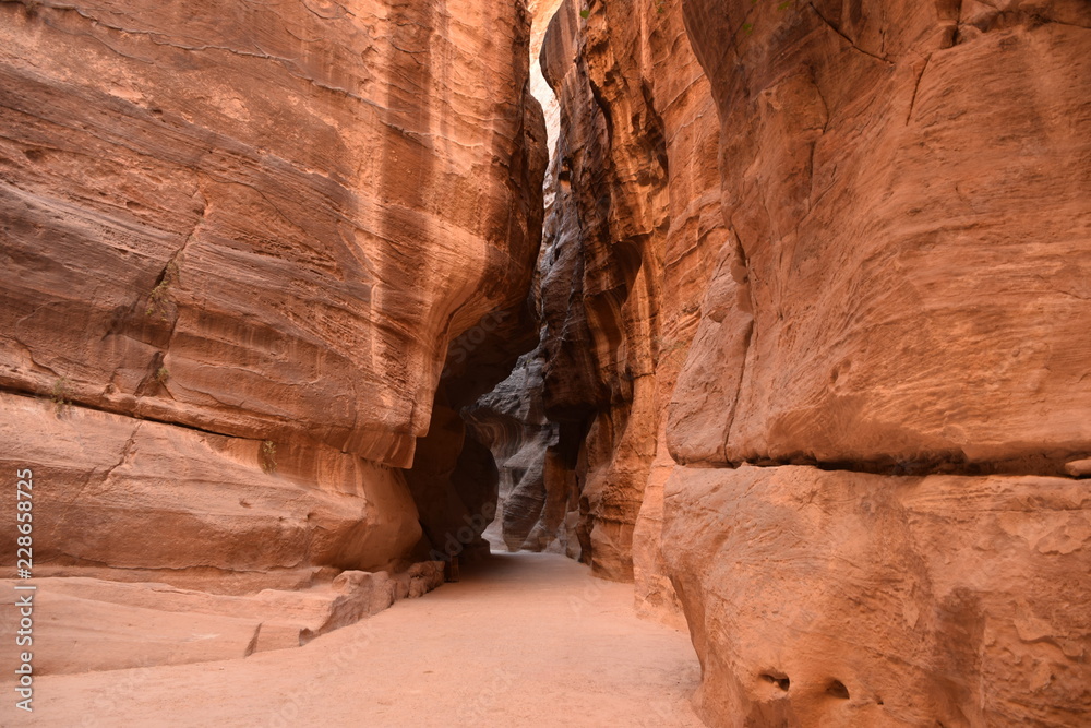 Narrow Passage toward Petra, Jordan
