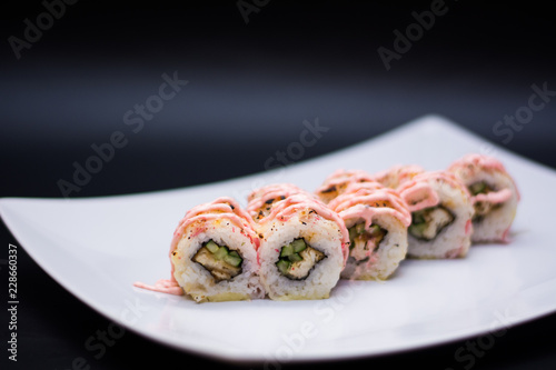food dish sushi cocktails