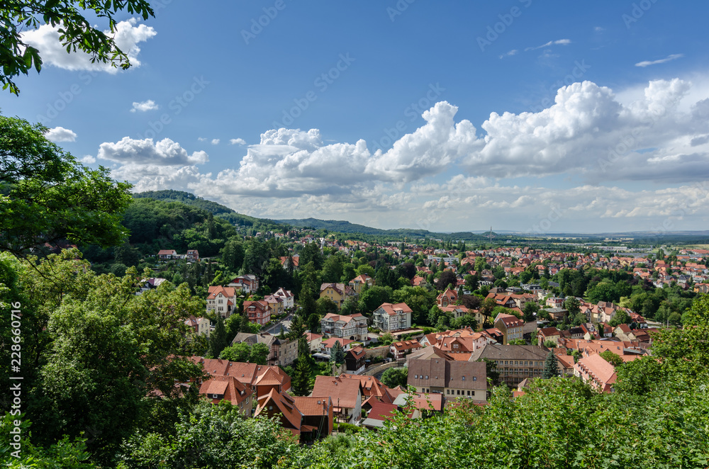 view over  historical city of Blankenburg in harz