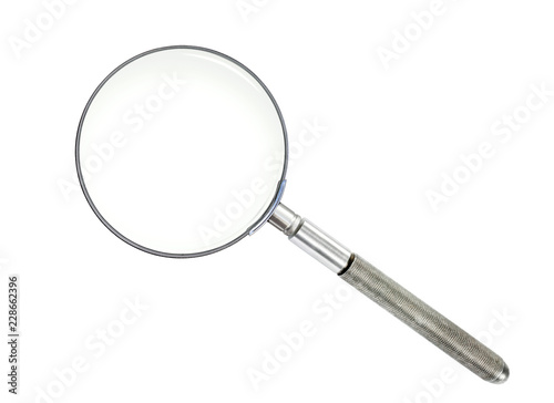Magnifier with metal ribbed handle