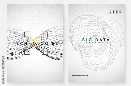 Quantum computing background. Technology for big data, visualization, artificial intelligence and deep learning. Design template for screen concept. Fractal quantum computing backdrop.