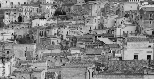 Scenic view of the  Sassi  district in Matera  in the region of Basilicata  in Southern Italy.