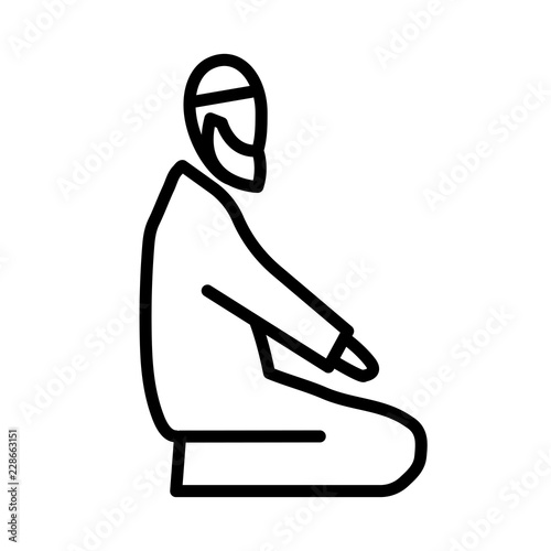 Namaz islamic prayer vector icon