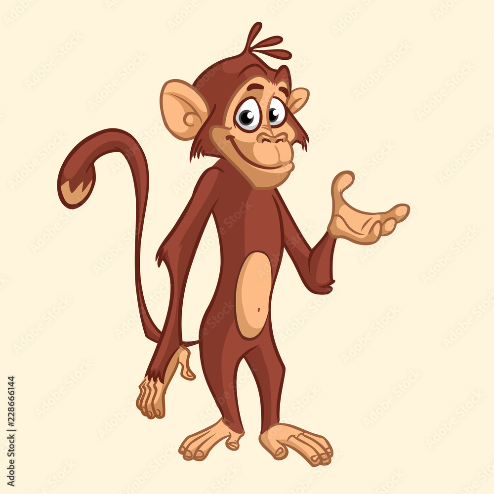 Funny monkey cartoon icon. Vector illustration of drawing monkey outlined Stock Vector | Adobe Stock Funny monkey cartoon icon. Vector illustration of drawing monkey outlined Stock Vector | Adobe Stock
