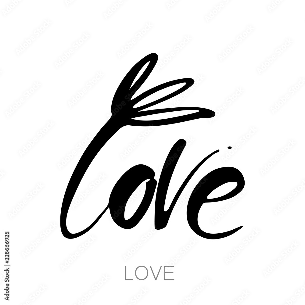 Obraz premium love flower lettering template