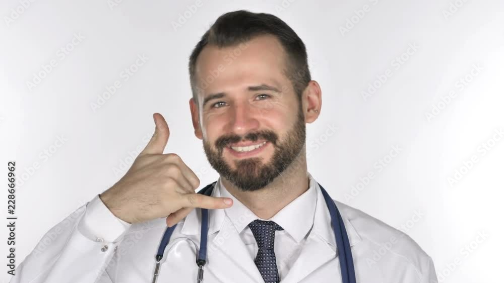 Contact Us, Call me Gesture by Old Doctor Contact Us, Call me Gesture by Old Doctor