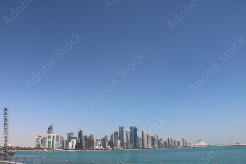 Modern skyline of Doha, Qatar Middle East