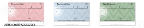 Spendenscheck Set Sammlung