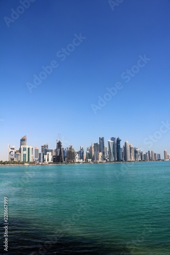 View to Skyline of Doha, Qatar