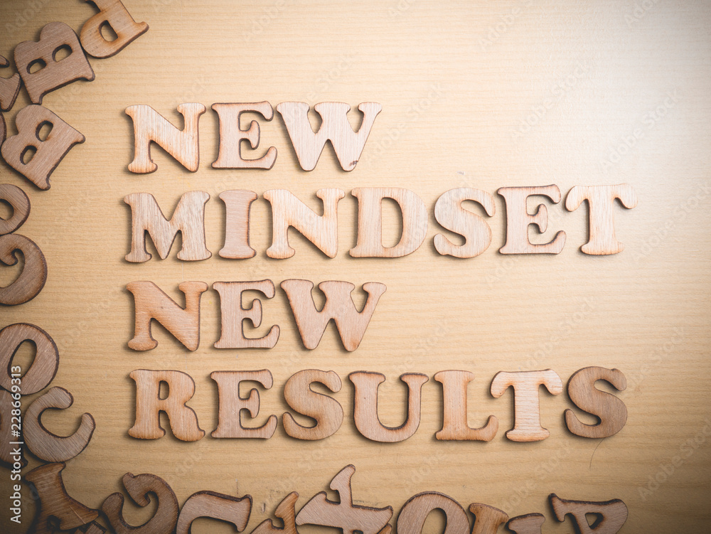 Fototapeta premium Self Development Motivational Words Quotes Concept, New Mindset Result
