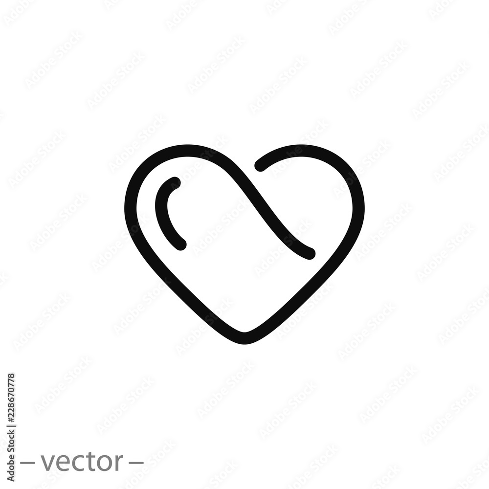 heart icon, logo, linear sign isolated on white background - editable vector illustration heart icon, logo, linear sign isolated on white background - editable vector illustration