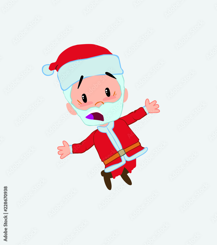 Santa Claus jumping terrified. Santa Claus jumping terrified.