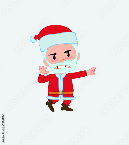 Santa Claus screams very angry.