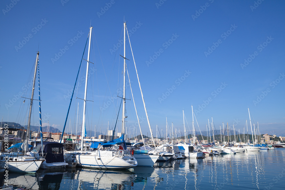 Sailing yachts and motor boats, Corsica