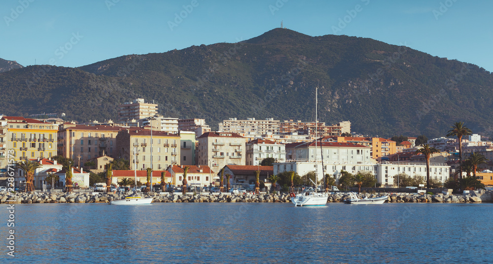 Ajaccio port, seaside view. Corsica