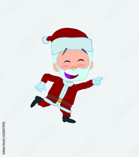 Santa Claus running smiling.
