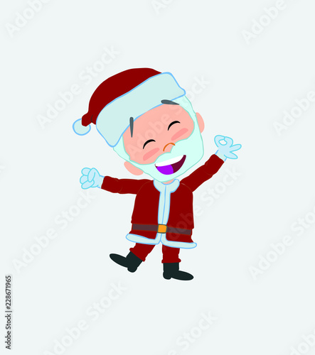 Santa Claus exulting in happiness