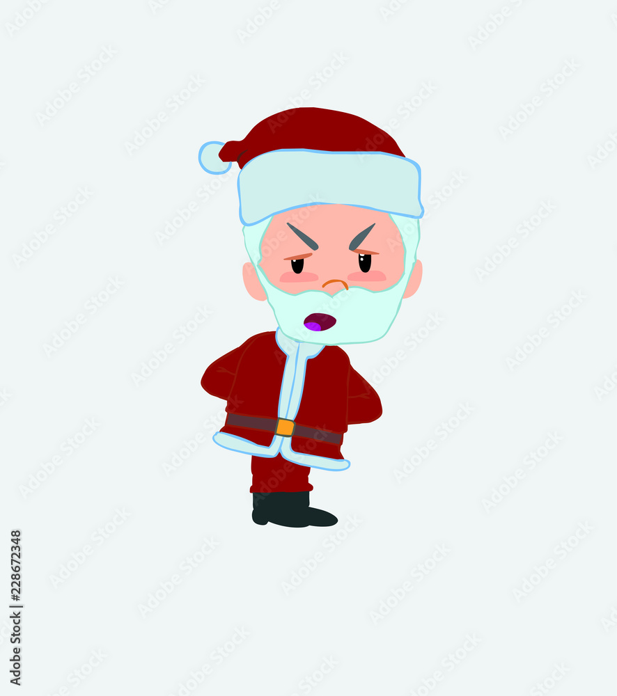 Santa Claus screams very angry.