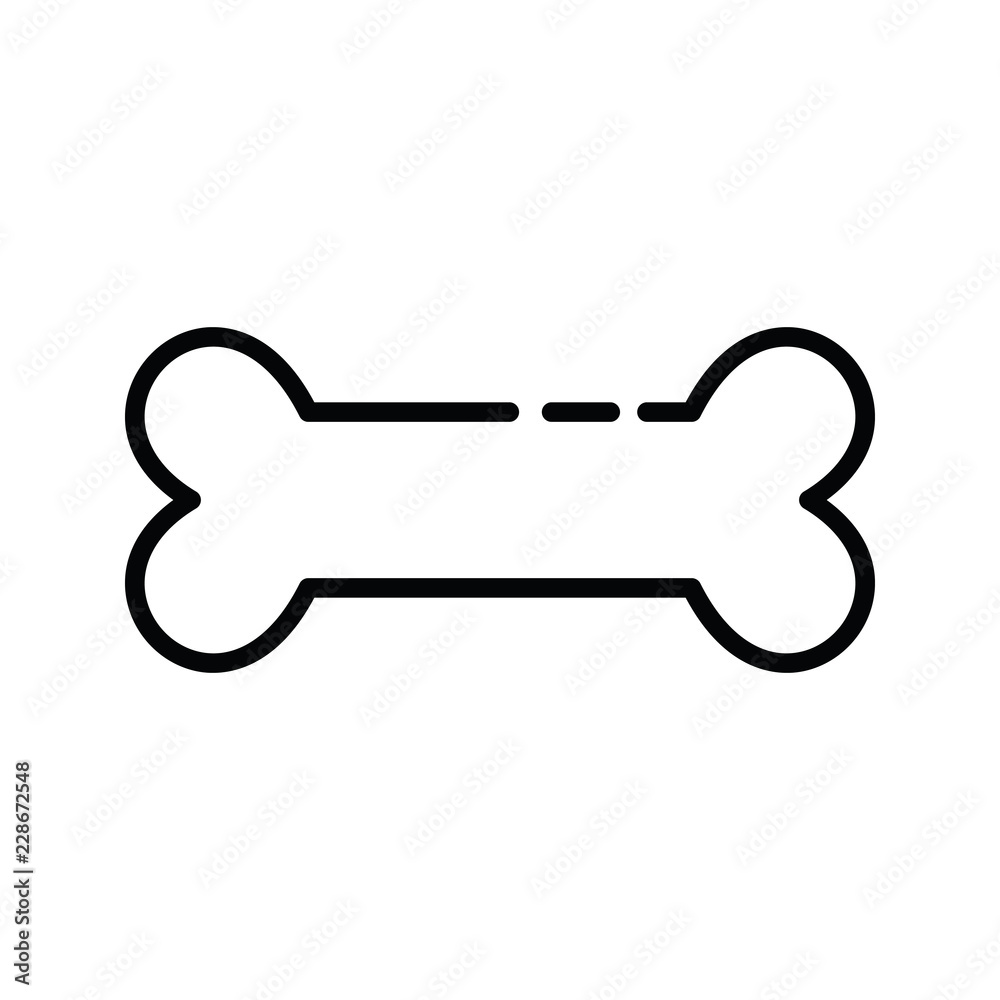 dog bone black symbol isolated on white background logo stroke dashed dog bone black symbol isolated on white background logo stroke dashed