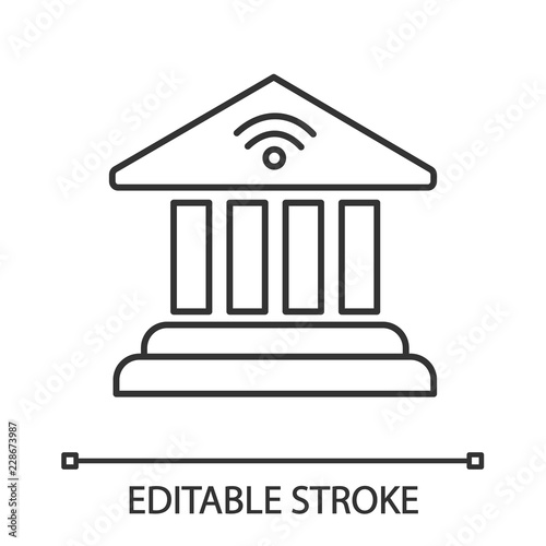 Online banking linear icon