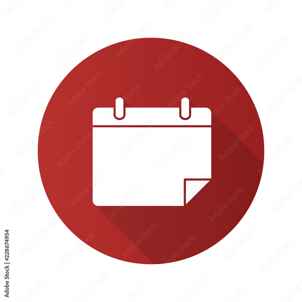 Today calendar flat design long shadow glyph icon Today calendar flat design long shadow glyph icon
