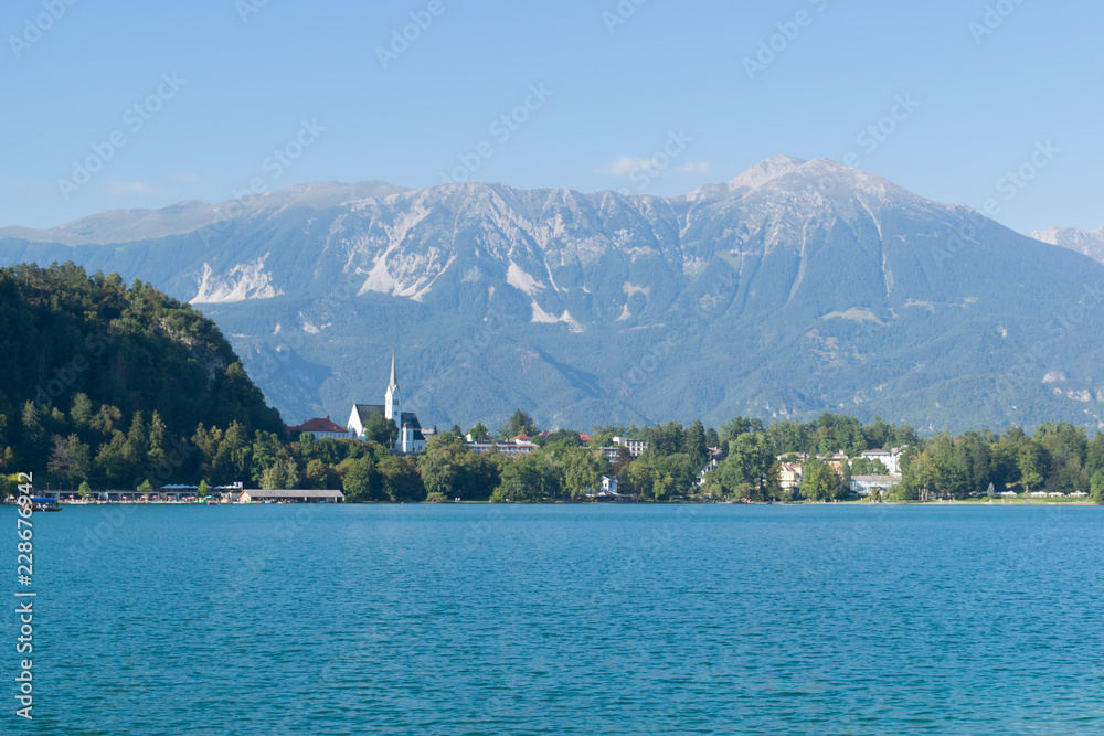 Lake Bled on a sunny day, Slovenia