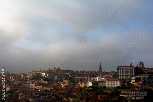 A view over the old town of Porto, Portugal, with its traditional houses and rooftops
