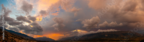 panorama sky with thunderclouds