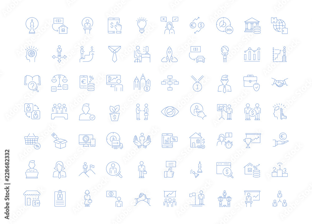 Set Vector Line Icons of Business-Management. Set Vector Line Icons of Business-Management.