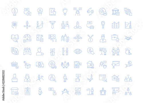 Set Vector Line Icons of Business-Management.