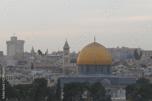 View to the historic Al-Aqsa Mosque located in the Old City of Jerusalem
