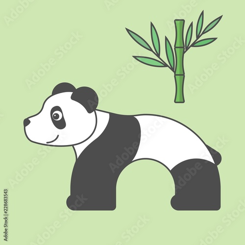 Fototapeta Naklejka Na Ścianę i Meble -  Panda cartoon style, vector art for kids