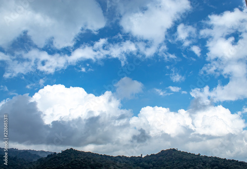 The beauty of the sky When light hits the clouds and mountain.