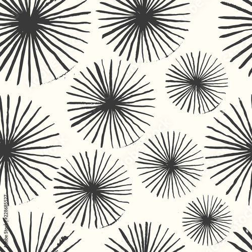 Hand drawn japanese seamless pattern. Ink on paper. Vector. Gift Wrap, textil, banner, poster, card, cover, invitation, placard, brochure, header.