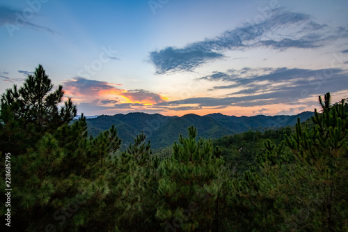 landscape with blue sky and clouds