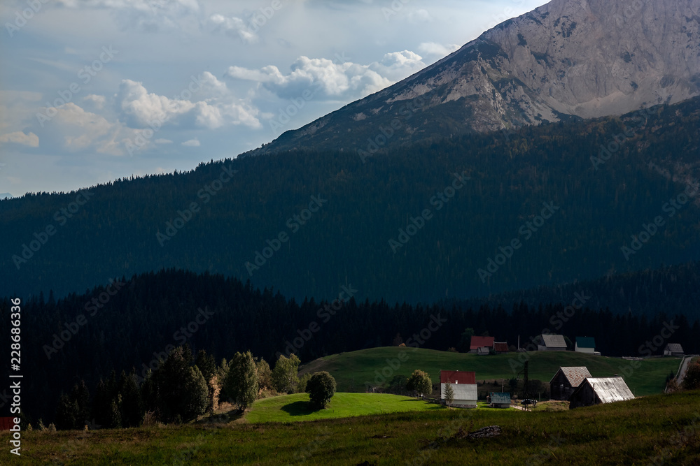 View of the village in Durmitor, Montenegro