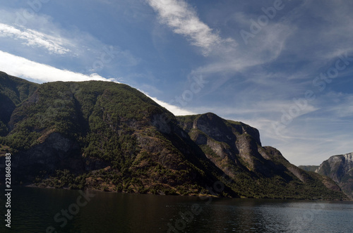 Mountains and fjord. Norwegian nature. Sognefjord. Flam  Norway  