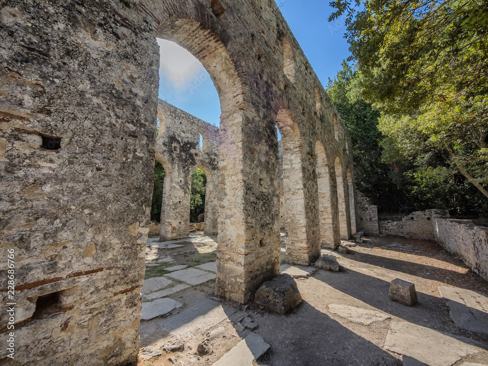 Basilica in Butrint ancient city in Albania