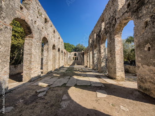 Basilica in Butrint ancient city in Albania