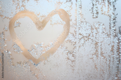 heart of frost on window